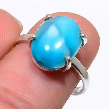 Кольцо из стерлингового серебра 925 пробы с драгоценным камнем Natural Republic Larimar S.8 p4K31