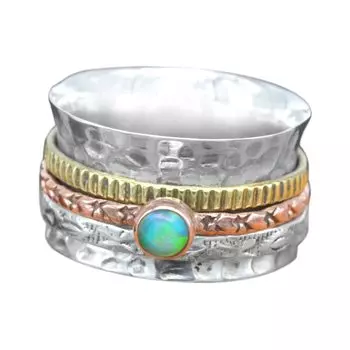 Кольцо из стерлингового серебра 925 пробы, кольцо-спиннер, дизайнерское кольцо ручной работы, кольцо для медитации, кольцо в стиле бохо, кольцо-спиннер, украшения унисекс 6