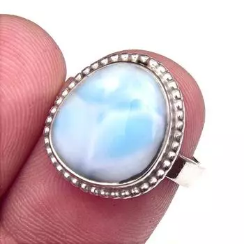 Кольцо из стерлингового серебра 925 пробы с драгоценным камнем Natural Republic Larimar S.7 i5H23