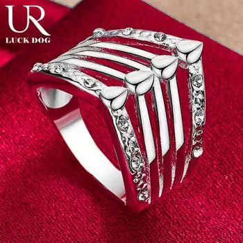 Кольцо из стерлингового серебра 925 пробы с кристаллом циркония AAA, модные свадебные украшения 7#