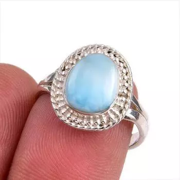 Кольцо из стерлингового серебра 925 пробы с драгоценным камнем Natural Republic Larimar S.7 s5w26