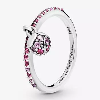 Кольцо из стерлингового серебра 925 пробы, бесконечные кольца с цветком персика для женщин, подарок на свадьбу, модные украшения 10