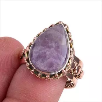 Кольцо из стерлингового серебра 925 пробы с натуральным камнем Тиффани, двухцветный камень, размер 7,5 R5l99