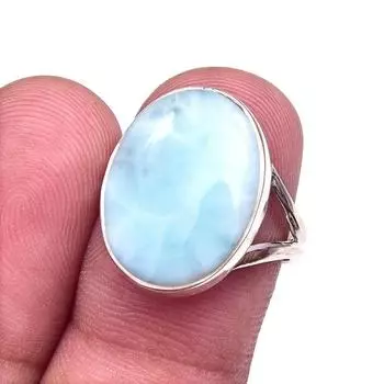 Кольцо из стерлингового серебра 925 пробы с драгоценным камнем Natural Republic Larimar S.7 L3F57