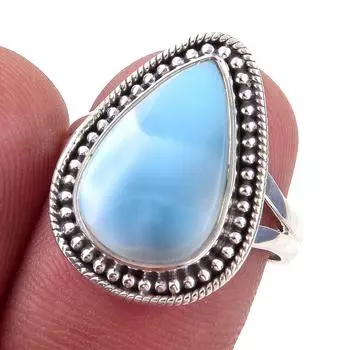 Кольцо из стерлингового серебра 925 пробы с драгоценным камнем Natural Republic Larimar S.7 y7C37