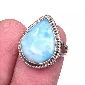 Кольцо из стерлингового серебра 925 пробы с драгоценным камнем Natural Republic Larimar S.6 H3e92