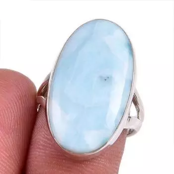 Кольцо из стерлингового серебра 925 пробы с драгоценным камнем Natural Republic Larimar S.7 Y3O26
