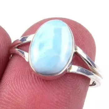 Кольцо из стерлингового серебра 925 пробы с драгоценным камнем Natural Republic Larimar S.7 S4W82