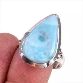 Кольцо из стерлингового серебра 925 пробы с драгоценным камнем Natural Republic Larimar S.9 n4R35