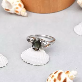 Кольцо из стерлингового серебра 925 пробы с натуральным двухцветным зеленым турмалином, размер 5,5, США 5.5 US