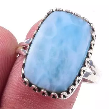 Кольцо из стерлингового серебра 925 пробы с драгоценным камнем Natural Republic Larimar S.9 F8y10