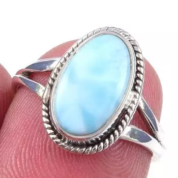 Кольцо из стерлингового серебра 925 пробы с драгоценным камнем Natural Republic Larimar S.6 N9m29