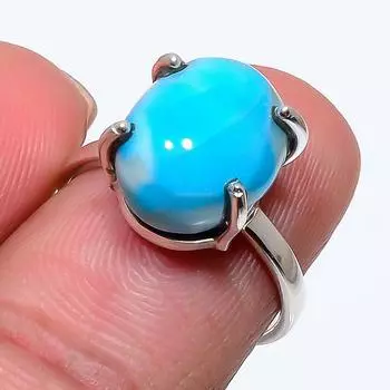 Кольцо из стерлингового серебра 925 пробы с драгоценным камнем Natural Republic Larimar S.7 L9A60
