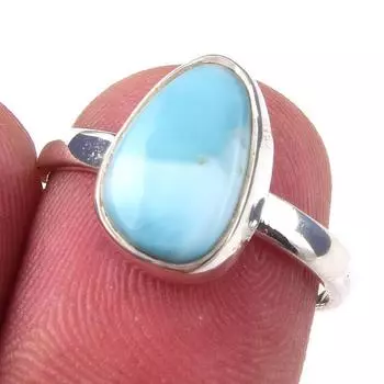 Кольцо из стерлингового серебра 925 пробы с драгоценным камнем Natural Republic Larimar S.7 u9E49