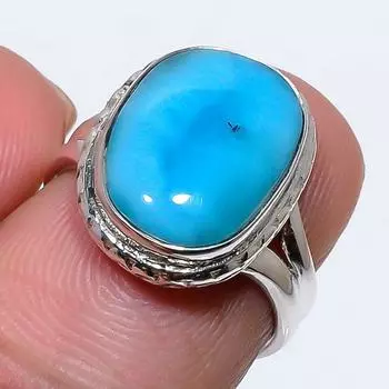 Кольцо из стерлингового серебра 925 пробы с драгоценным камнем Natural Republic Larimar S.6 m1O52