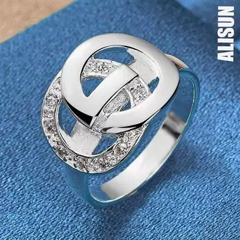 Кольцо из стерлингового серебра 925 пробы с цирконом AAA, модные свадебные украшения 7#