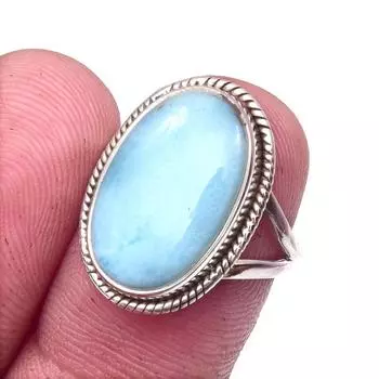 Кольцо из стерлингового серебра 925 пробы с драгоценным камнем Natural Republic Larimar S.6 C0y57