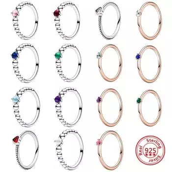 Кольцо из стерлингового серебра 925 пробы с блестящей вечной звездой и одним камнем в форме сердца подходит для оригинальных подарков своими руками, очаровательные кольца 7