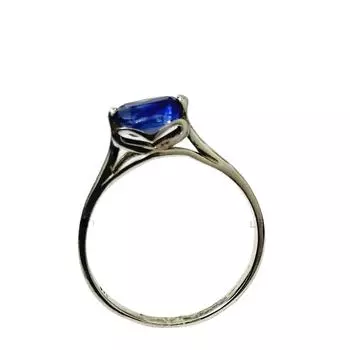 Кольцо из стерлингового серебра 925 пробы с натуральным кианитом, размер 7,5 (США) 7.5 US