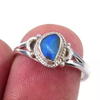 Кольцо из стерлингового серебра 925 пробы с натуральным австралийским опалом S.7 D7i74