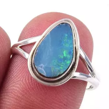 Кольцо из стерлингового серебра 925 пробы с натуральным австралийским опалом S.8 N1z70