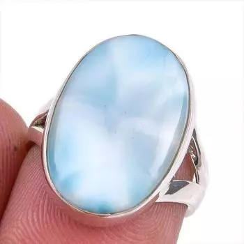 Кольцо из стерлингового серебра 925 пробы с драгоценным камнем Natural Republic Larimar S.6 W4e30