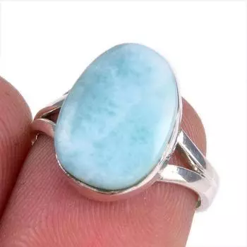 Кольцо из стерлингового серебра 925 пробы с драгоценным камнем Natural Republic Larimar S.6 m5w52
