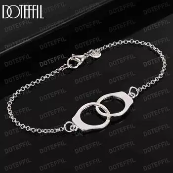 Кольцо из стерлингового серебра 925 пробы с полным кругом, браслет-цепочка, модные свадебные украшения 20CM