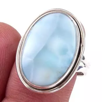 Кольцо из стерлингового серебра 925 пробы с драгоценным камнем Natural Republic Larimar S.8 p1T83