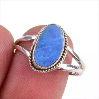 Кольцо из стерлингового серебра 925 пробы с натуральным австралийским опалом S.9 g1E84