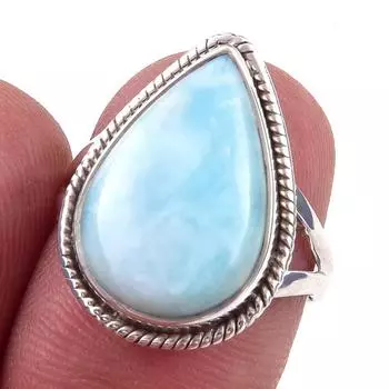 Кольцо из стерлингового серебра 925 пробы с драгоценным камнем Natural Republic Larimar S.6 m6j43