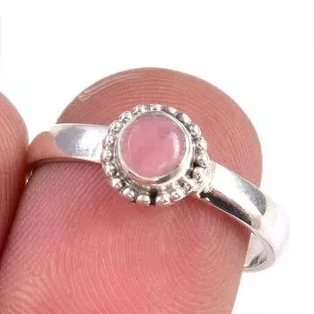 Кольцо из стерлингового серебра 925 пробы с натуральным родохрозитом S.7.5 Q4K89