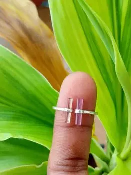 Кольцо из стерлингового серебра 925 пробы с розовым оранжевым турмалином, размер 6,5, США, рождественское 6.5 US