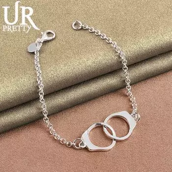 Кольцо из стерлингового серебра 925 пробы с полным кругом, браслет-цепочка, модные свадебные украшения 20CM