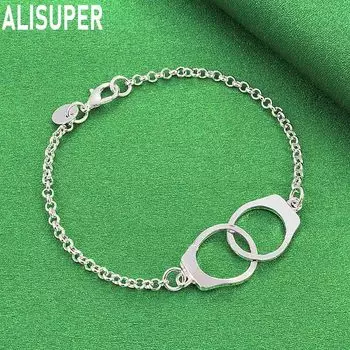 Кольцо из стерлингового серебра 925 пробы с полным кругом, браслет-цепочка, модные свадебные украшения 20CM