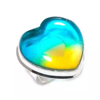 Кольцо из стерлингового серебра 925 пробы с натуральным двухцветным турмалином, размер 9 K5v98