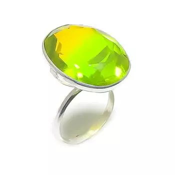 Кольцо из стерлингового серебра 925 пробы с натуральным двухцветным турмалином, размер 8 q3W04