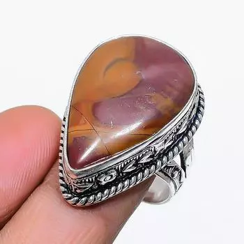Кольцо из стерлингового серебра 925 пробы с натуральным драгоценным камнем Noreena Jasper, размер 8 t3R40