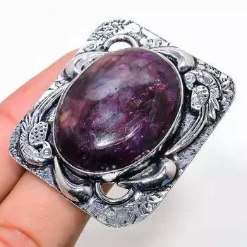 Кольцо из стерлингового серебра 925 пробы с натуральным лабрадоритом ручной работы, размер 11,5 B9a28