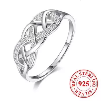 Кольцо из стерлингового серебра 925 пробы с цирконием для женщин, модное обручальное кольцо, свадебные украшения, подарки 6