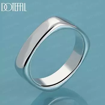 Кольцо из стерлингового серебра 925 пробы с квадратным модным шармом, изысканные свадебные украшения 5#