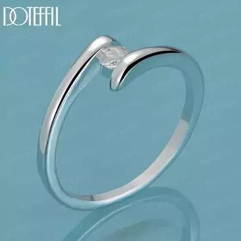 Кольцо из стерлингового серебра 925 пробы с цирконом AAA, модные свадебные украшения 7#