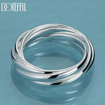 Кольцо из стерлингового серебра 925 пробы с пятью кругами, модные ювелирные изделия с подвесками 7#