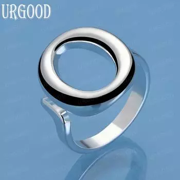 Кольцо из стерлингового серебра 925 пробы с круглым О-образным кольцом, регулируемым по размеру, модное, с подвесками, свадебные украшения 5#-10#