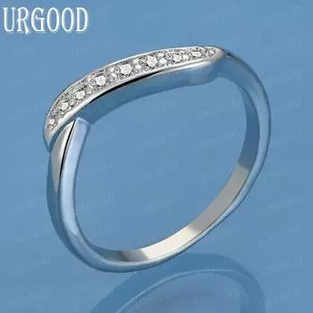 Кольцо из стерлингового серебра 925 пробы с витым цирконом класса ААА, модное украшение для свадьбы 7#