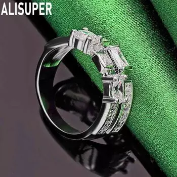 Кольцо из стерлингового серебра 925 пробы с круглым квадратным цирконом AAA, модное украшение для свадьбы 7#