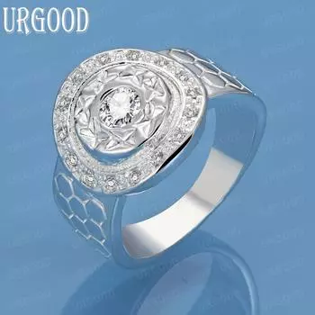 Кольцо из стерлингового серебра 925 пробы с круглым цирконием AAA, модные свадебные украшения с шармом 7#