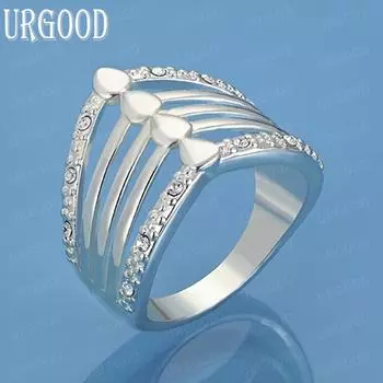 Кольцо из стерлингового серебра 925 пробы с кристаллом циркония AAA, модное украшение для свадьбы 7#