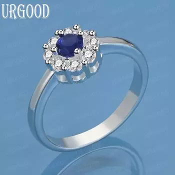 Кольцо из стерлингового серебра 925 пробы с круглым цирконом AAA, модное украшение для свадьбы 7#