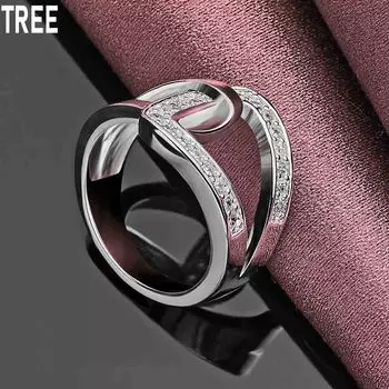 Кольцо из стерлингового серебра 925 пробы с цирконием AAA, изысканное модное свадебное украшение 7#